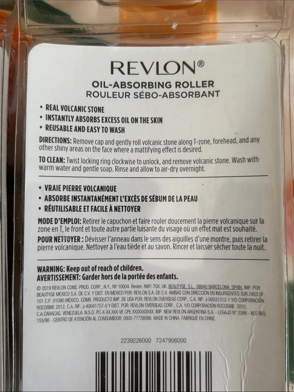 Set of 2 Revlon Oil-Control On-The-Go Oil Absorbing Roller Volcanic Stone